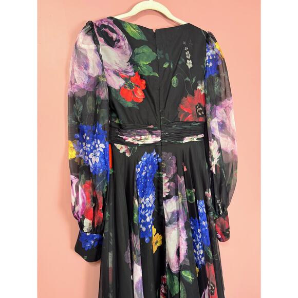 NEW NWT Mac Duggal Bishop Sleeve Floral Print Dress  STYLE 67872 Size 2 - Picture 7 of 7